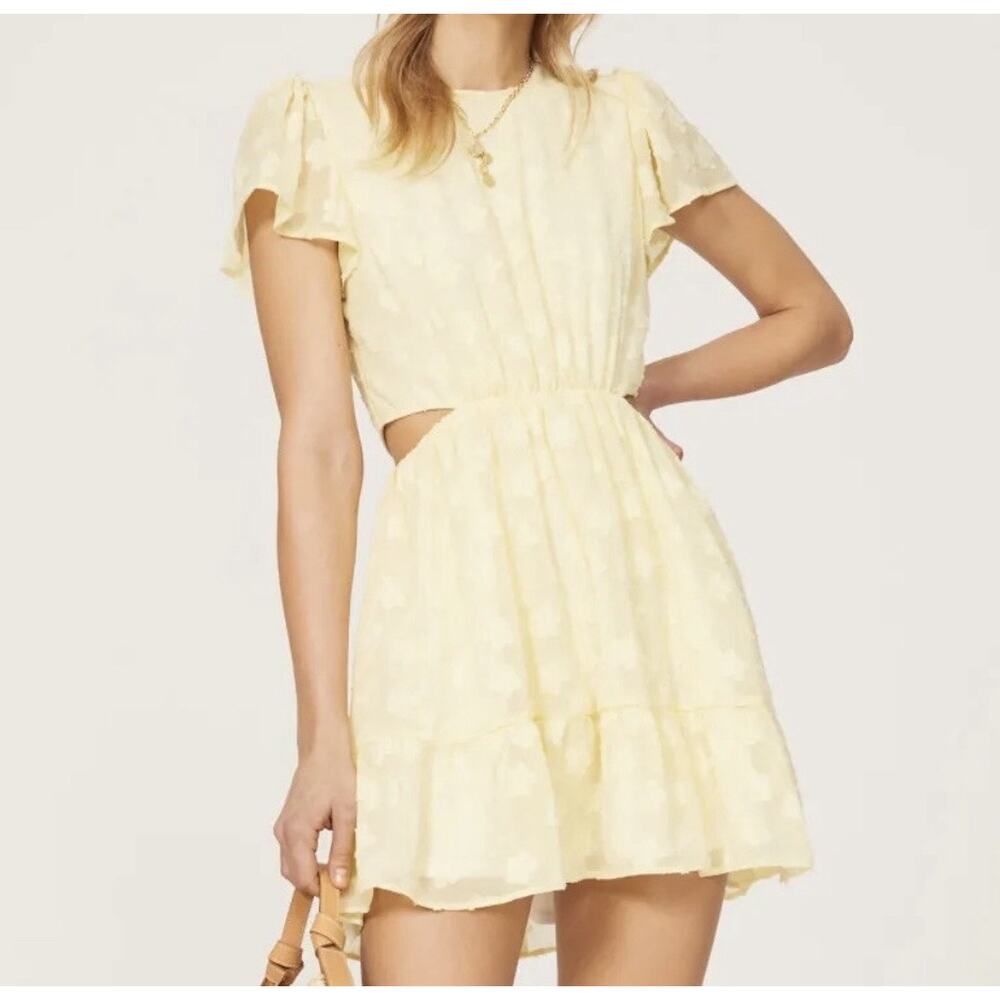 Show Me Your Mumu Merrit Cutout Mini Dress Size XS Yellow